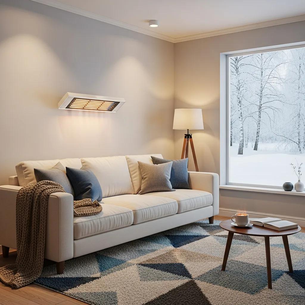 HVAC Blog 3 Cozy living room with a modern heating system, showcasing winter readiness and comfort