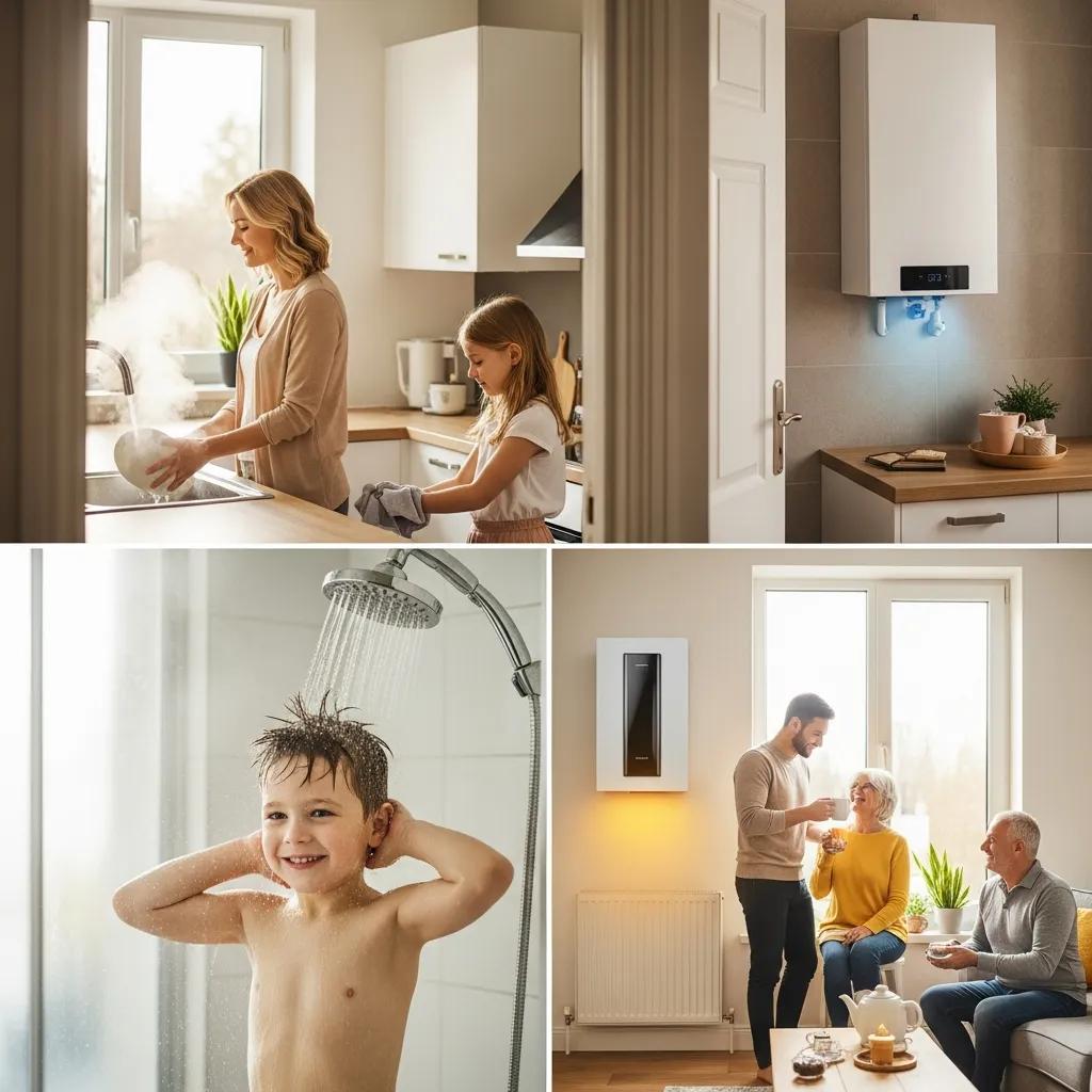 Family enjoying the benefits of energy-efficient tankless water heaters